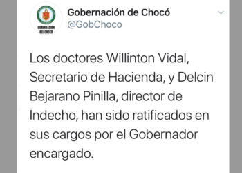 Otras dos ratificaciones en el gabinete del Chocó