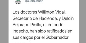 Otras dos ratificaciones en el gabinete del Chocó