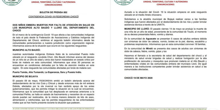 La malaria sigue asolando a los indígenas del Chocó