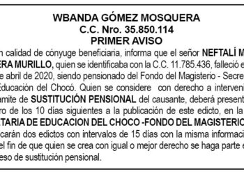 Edicto 1 Wbanda Gómez Mosquera