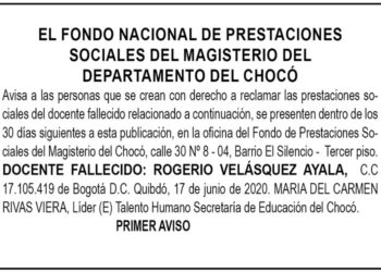 Edicto 1er aviso Rogerio Velásquez Ayala