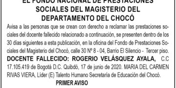 Edicto 1er aviso Rogerio Velásquez Ayala