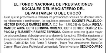 Edicto 2 aviso Héctor Enrique Ramírez Borja