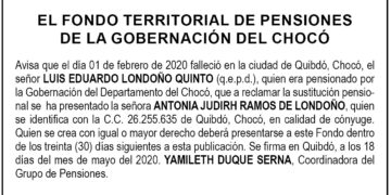 Edicto Luis Eduardo Londoño Quinto