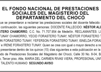 Edicto 2 aviso Néstor Alberto Forastero Chamorro