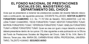 Edicto 2 aviso Néstor Alberto Forastero Chamorro