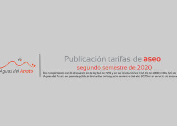 Aguas del Atrato. Tarifas de aseo segundo semestre de 2020.