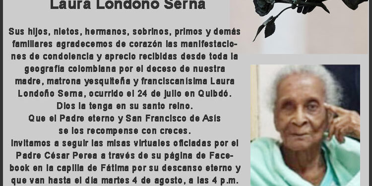 Agradecimiento Laura Londoño Serna