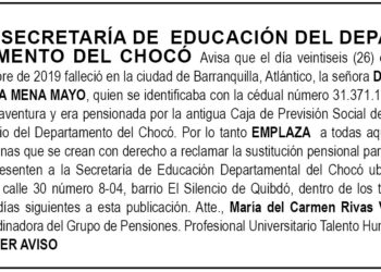 Edicto 1er aviso Doris Alina Mena Mayo