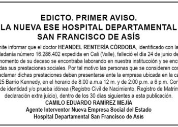 Edicto 1 aviso Heandel Rentería Córdoba