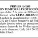 Edicto 1 aviso Luis Carlos Córdoba Lozano