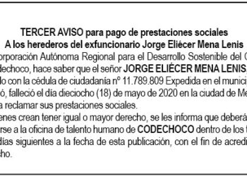 Edicto 3 Jorge Eliécer Mena