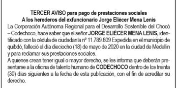 Edicto 3 Jorge Eliécer Mena