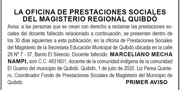 Edicto 1 aviso Marceliano Mecha Nampi