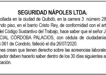 Edicto Marcial Córdoba Palacios
