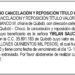 Aviso cancelación y reposición título valor