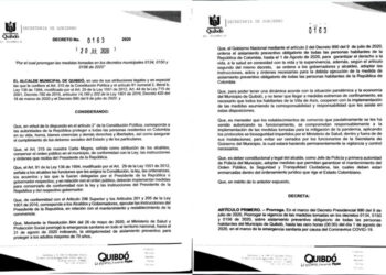 Extienden medidas drásticas de aislamiento obligatorio en Quibdó hasta el 1 de agosto