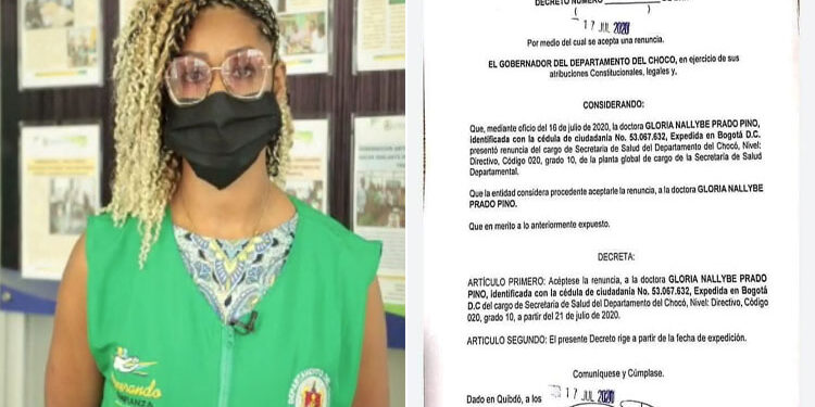 Gobernador aceptó renuncia de la secretaria de salud