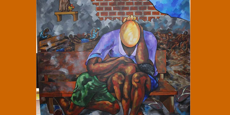 ‘Allá en Bojayá’, pintura de Rubén Crespo
