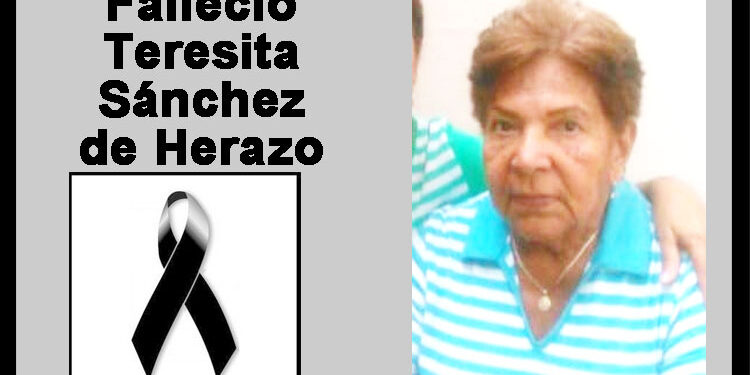 Falleció Teresita Sánchez de Herazo