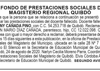 Edicto 2 aviso Yenny Cañada Pino