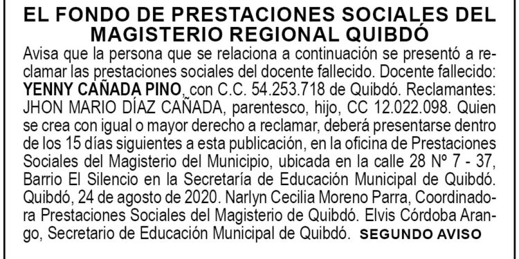 Edicto 2 aviso Yenny Cañada Pino