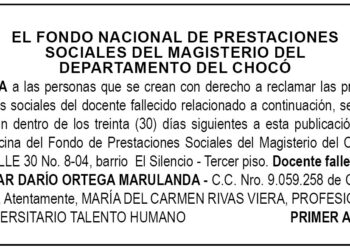 Edicto 1er aviso César Darío Ortega Marulanda