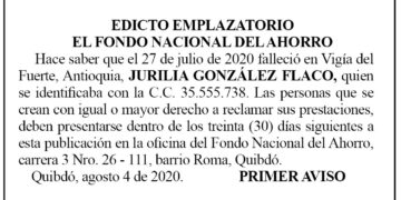 Edicto 1er. aviso Jurilia González Flaco