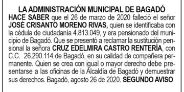 Edicto 2do aviso José Crisanto Moreno Rivas