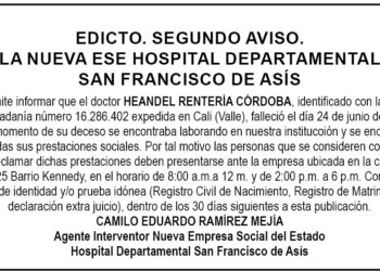 Edicto 2do aviso Heandel Rentería Córdoba