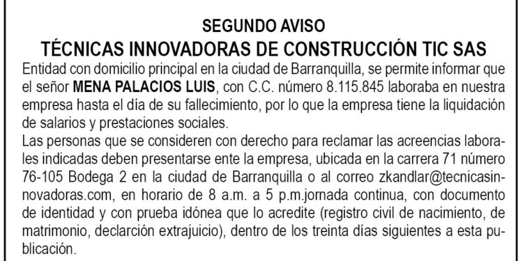 Edicto 2 aviso Mena Palacios, Luis