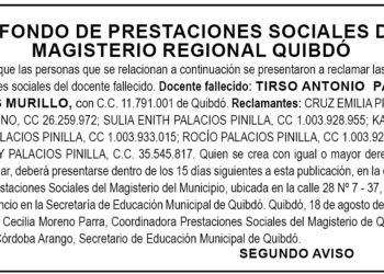 Edicto 2 aviso Tirso Antonio Palacios Murillo