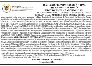 Edicto emplazatorio Marcelo José Guerra Genes