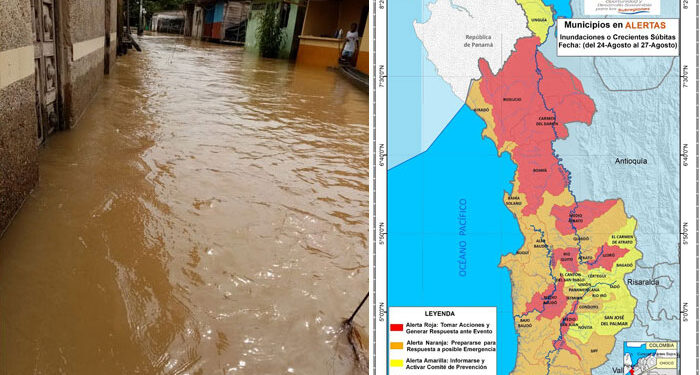 Alerta por lluvias en gran parte del Chocó