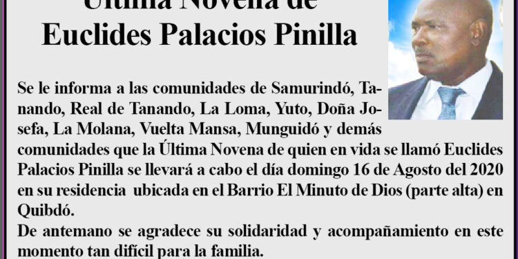 Última Novena de Euclides Palacios Pinilla