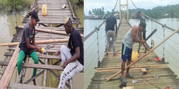 Reparan el puente sobre el río Valle, Bahía Solano