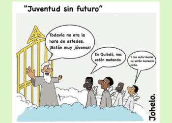 Juventud sin futuro. Caricatura.
