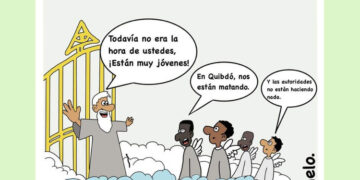 Juventud sin futuro. Caricatura.