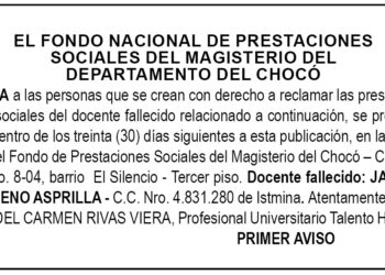 Edicto 1er. aviso Jacob Moreno Asprilla