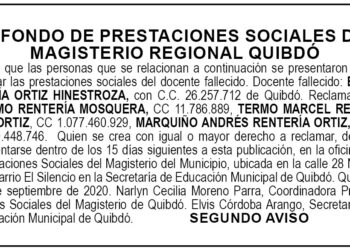 Edicto 2do. aviso Elda María Ortiz Hinestroza
