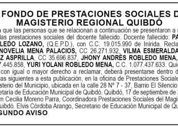 Edicto 2do. aviso Pablo Robledo Lozano