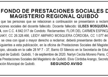 Edicto 2 aviso Ulises Mosquera Rentería