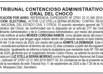 Notificación por aviso. Acción electoral