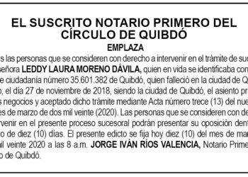 Edicto Leddy Laura Moreno Dávila