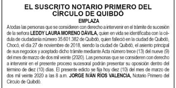 Edicto Leddy Laura Moreno Dávila