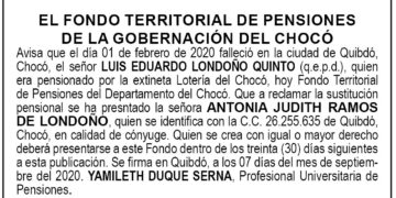 Edicto Luis Eduardo Londoño Quinto