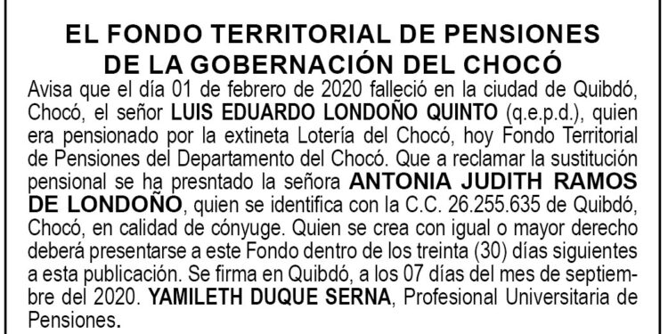 Edicto Luis Eduardo Londoño Quinto