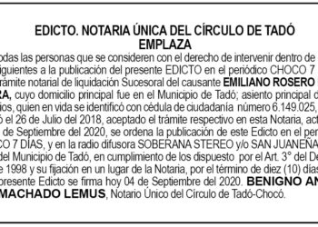 Edicto Emiliano Rosero Mosquera