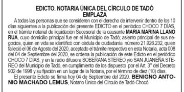 Edicto María Marina Llano Rúa