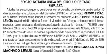 Edicto Jorge Hinestroza Valencia
